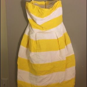 Strapless Yellow & White LOFT Dress 00P